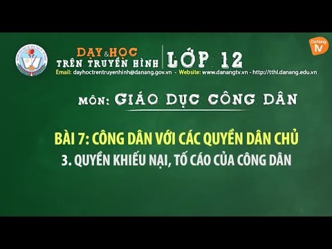 Video MÔN GDCD - LỚP 12 I BÀI 7: CÔNG DÂN VỚI CÁC QUYỀN DÂN... - youtube