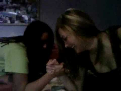 tiffany & danielle arm wrestling LMFAO