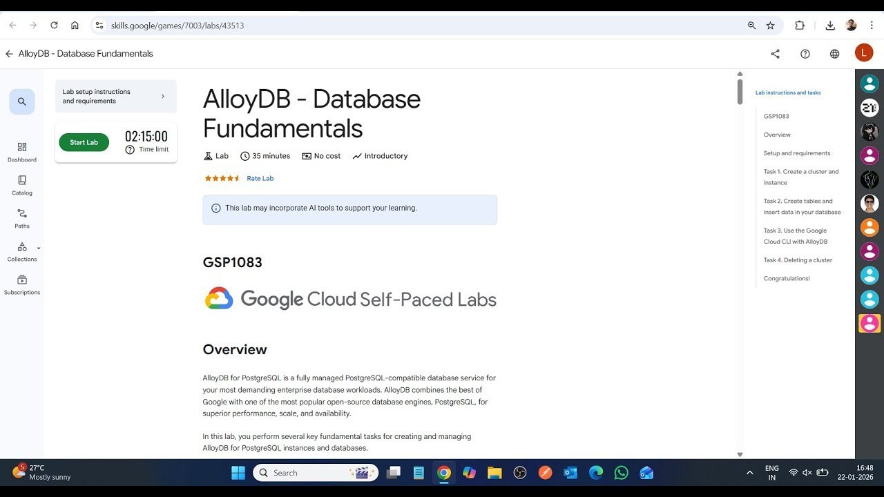 AlloyDB - Database Fundamentals || Lab Solution || Google Cloud Arcade ...