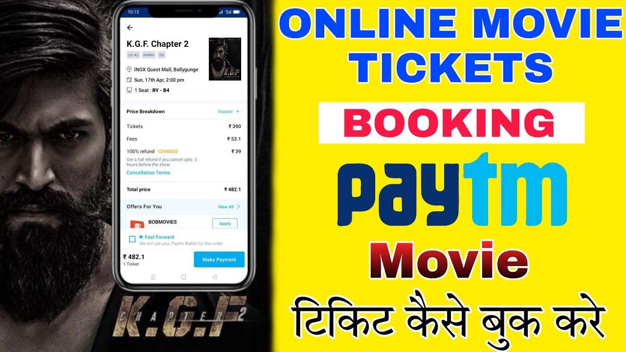 Movie Tickets Book Kaise Kare  Paytm Se Movie Ticket Kaise Book Kare KGF Chapter 2 Movie online book