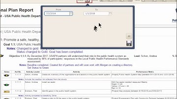 VMSG Dashboard Training Module: Reporting - Operational Plan Report