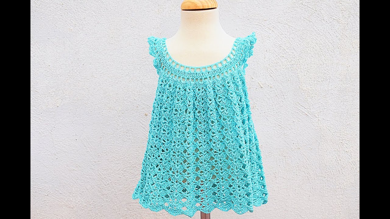 Вязаное летнее платье для девочки Majovel #crochet #crochetdress