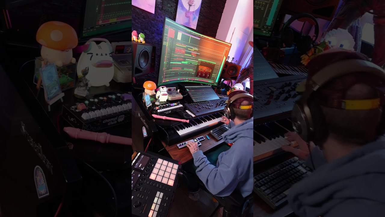 recording a lead synthesizer for an intro cinematic soundtrack 