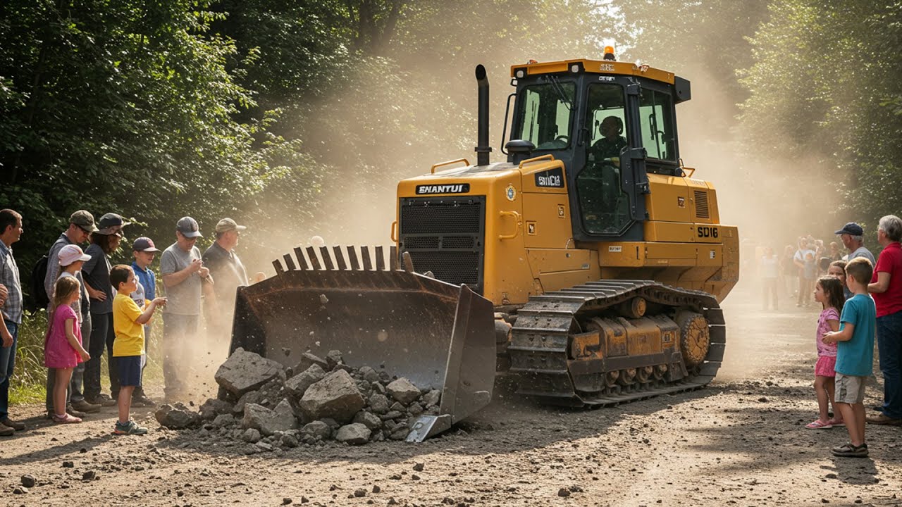 Bulldozer’s Rocky Roadwork |Experience the expertise of Shantui engineering.