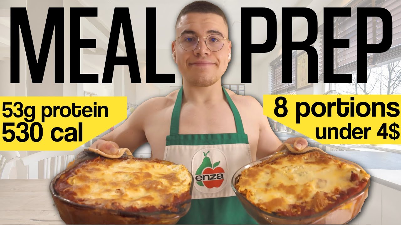 High Protein Lasagna Meal Prep (53.8g P, 530 cal) - Protein Kitchen Episode 1