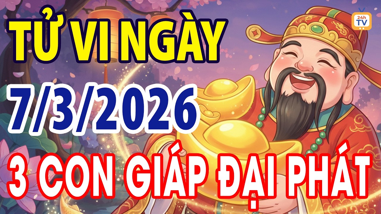Tử vi ngày thứ bảy, Ngày 7 tháng 3 năm 2026 | Tử vi 12 con giáp | Tử vi ngày | Tử vi 24h | TV24h