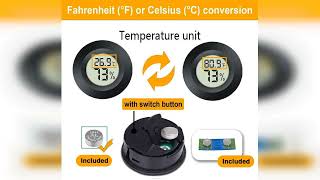 Overview: 2 Pack Hygrometer Thermometer Digital Humidity Meter Indoor/Outdoor Humidity Monitor R...