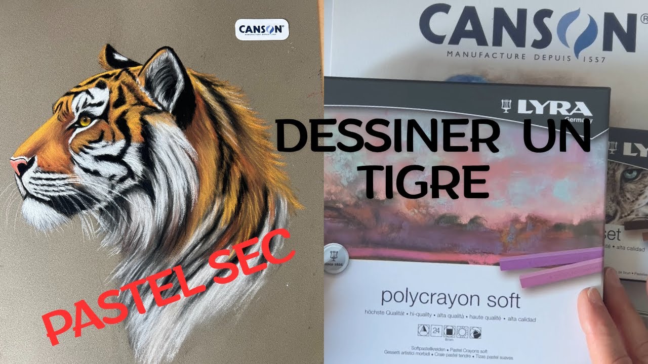 Réaliser un tigre au pastel sec , easy painting 