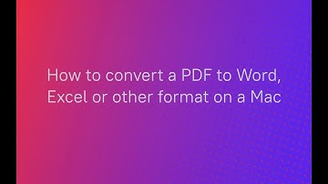 How to convert a PDF to Word or Excel