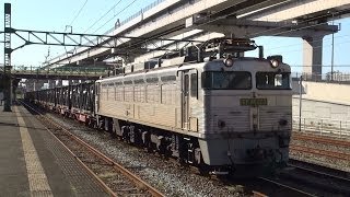 JR貨物 銀釜EF81 303牽引の1152レ入線→入換 @黒崎 10/12/2013