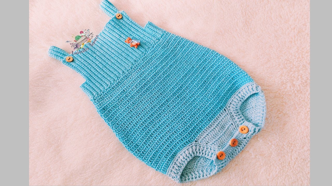ROMPER A CROCHET PARA BEBÉ PASO A PASO - BABY ROMPER CROCHET - 3 A 6 MESES