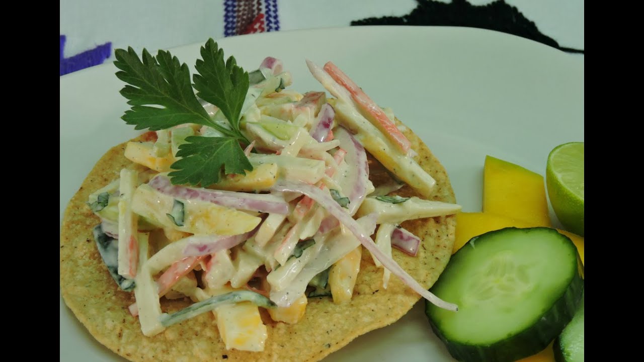 Ensalada de surimi con mango para tostadas.- RecetasdeLuzMa. - YouTube