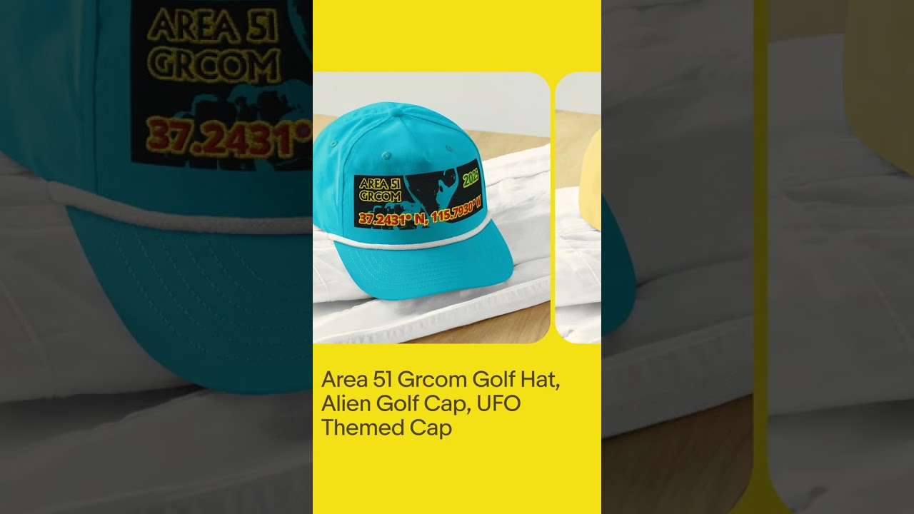 Area 51 Grcom Golf Hat, Alien Golf Cap, UFO Themed Cap