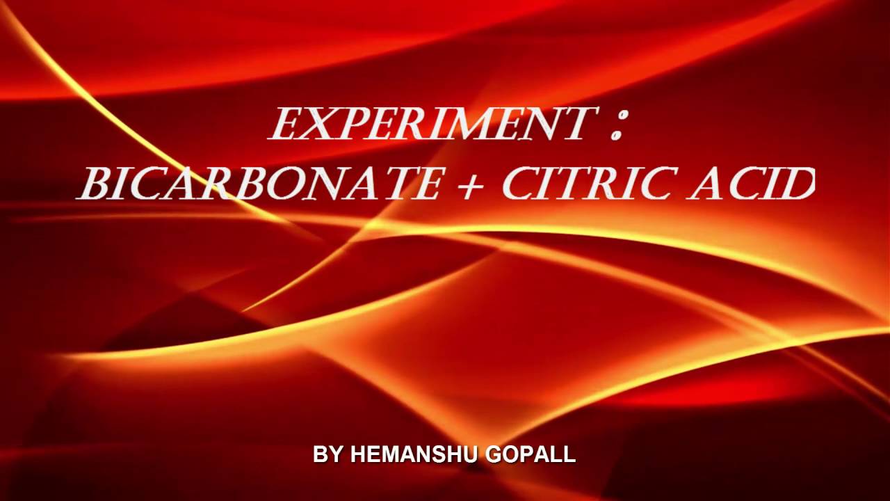 Bicarbonate+citric acid experiment must watch😃 YouTube