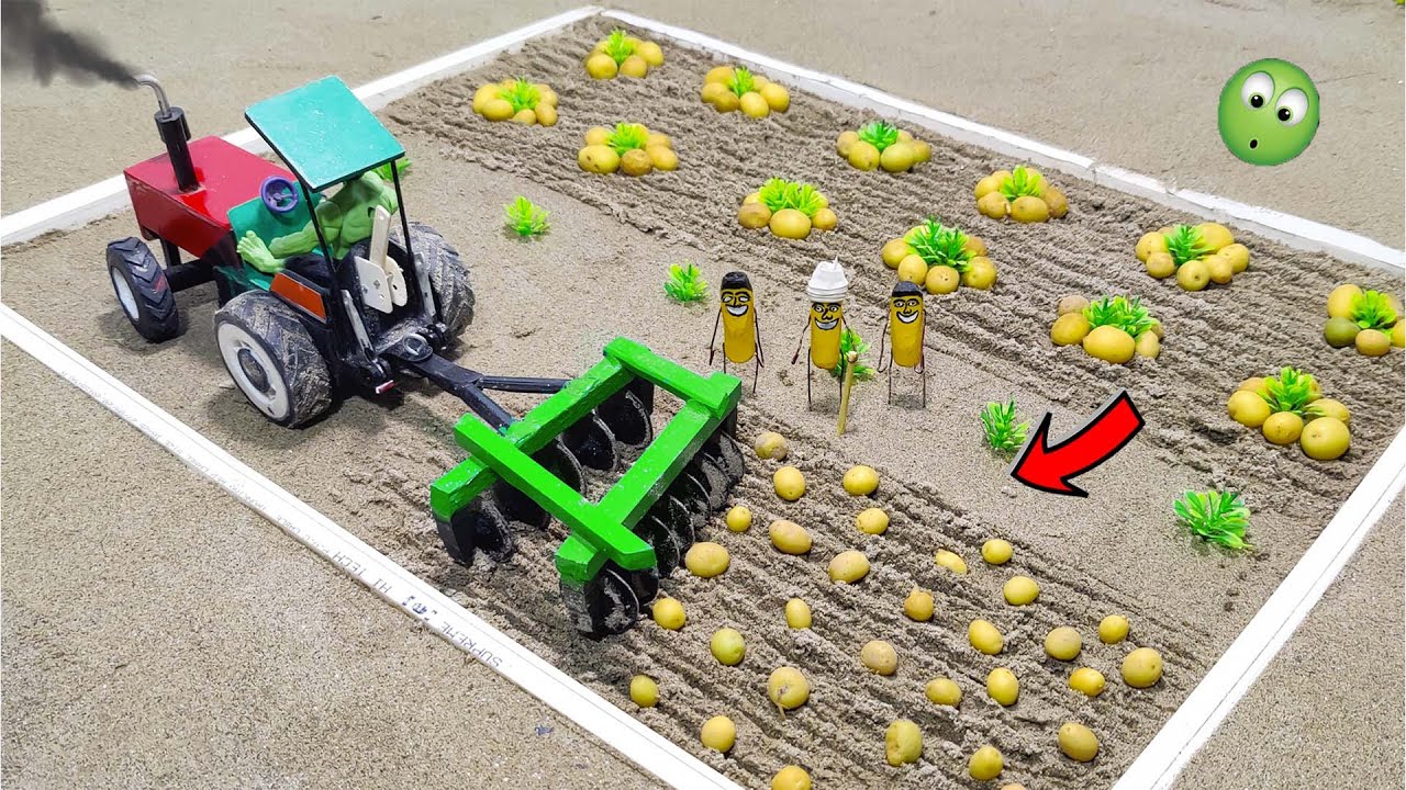 DIY Mini Tractor Makeing scienc project for Potato Farming | Real Working @smallprojectt
