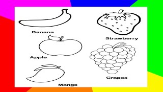5 Different Types Of Fruits Drawing Easy How To Draw Different Fruits Drawing Fruit Chart Making