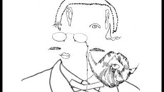 Henri Poincare portrait reanimated according to a Petersen Graph