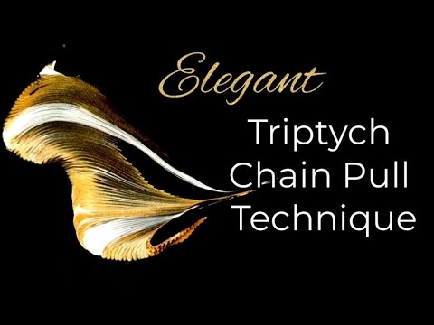 ☆NEW! Elegant TRIPTYCH CHAIN PULL Inspired by @Designer Gemma77 Acrylic Painting / Fluid Art (237)