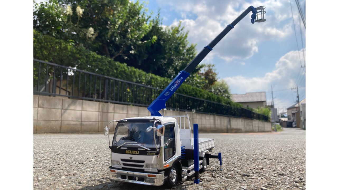 1/32いすゞフォワードカスタム、ショートキャブ、ショートシャーシ、ハイジャッキユニック、リアジャッキ、造園屋仕様、制作動画