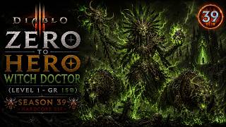 ☠️Hardcore☠️SSF☠️Zero to Hero Witch Doctor (Lvl 1 - GR 150) ☠️ !s39 !150 !builds !discord !youtube