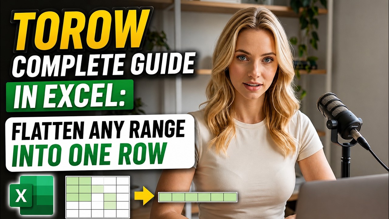 Flatten Rows TOROW Complete Guide in Excel: Flatten Any Range Into One Row - YouTube
