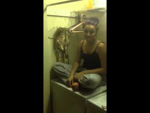 Teenager riding washing machine - YouTube