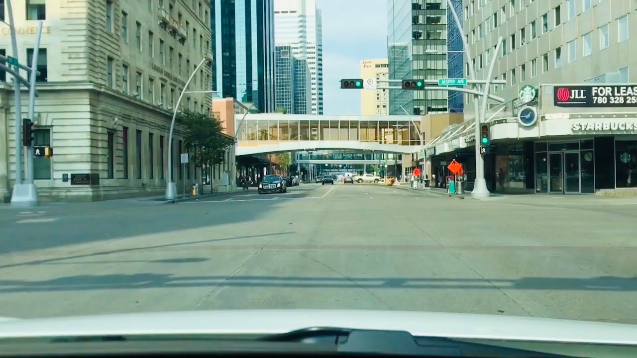 Edmonton - Airport to Downtown - (Gateway Blvd - Walterdale Bridge - Stony Plain Road)