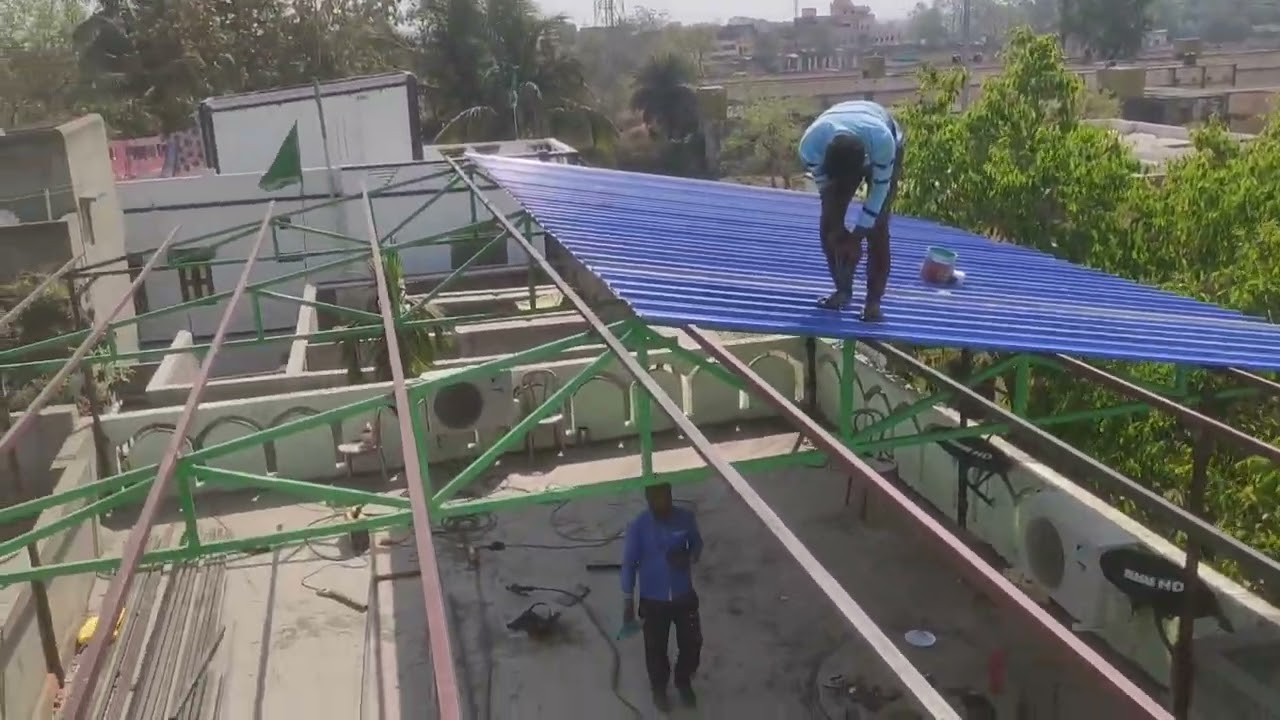 Roof shed building। roof shed design for home। roof trusses। how to build Ms steel roof truss।