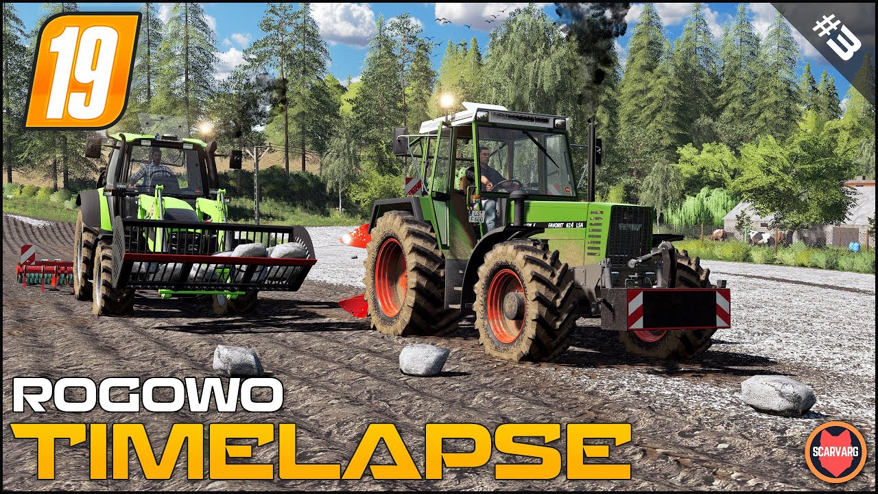 🇵🇱 Подбор камней и щебня во время вспашки на Fendt 614 ⭐ FS19 Rogowo Timelapse