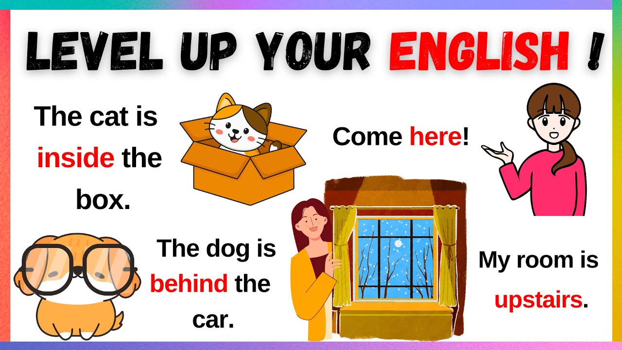 Level Up Your English! Learn Adverbs and Prepositions of Place in 5 Minutes! 