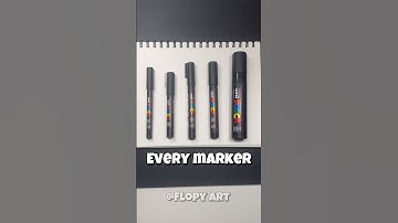 Drawing, But I Have to Use EVERY Black Marker! (#shorts)