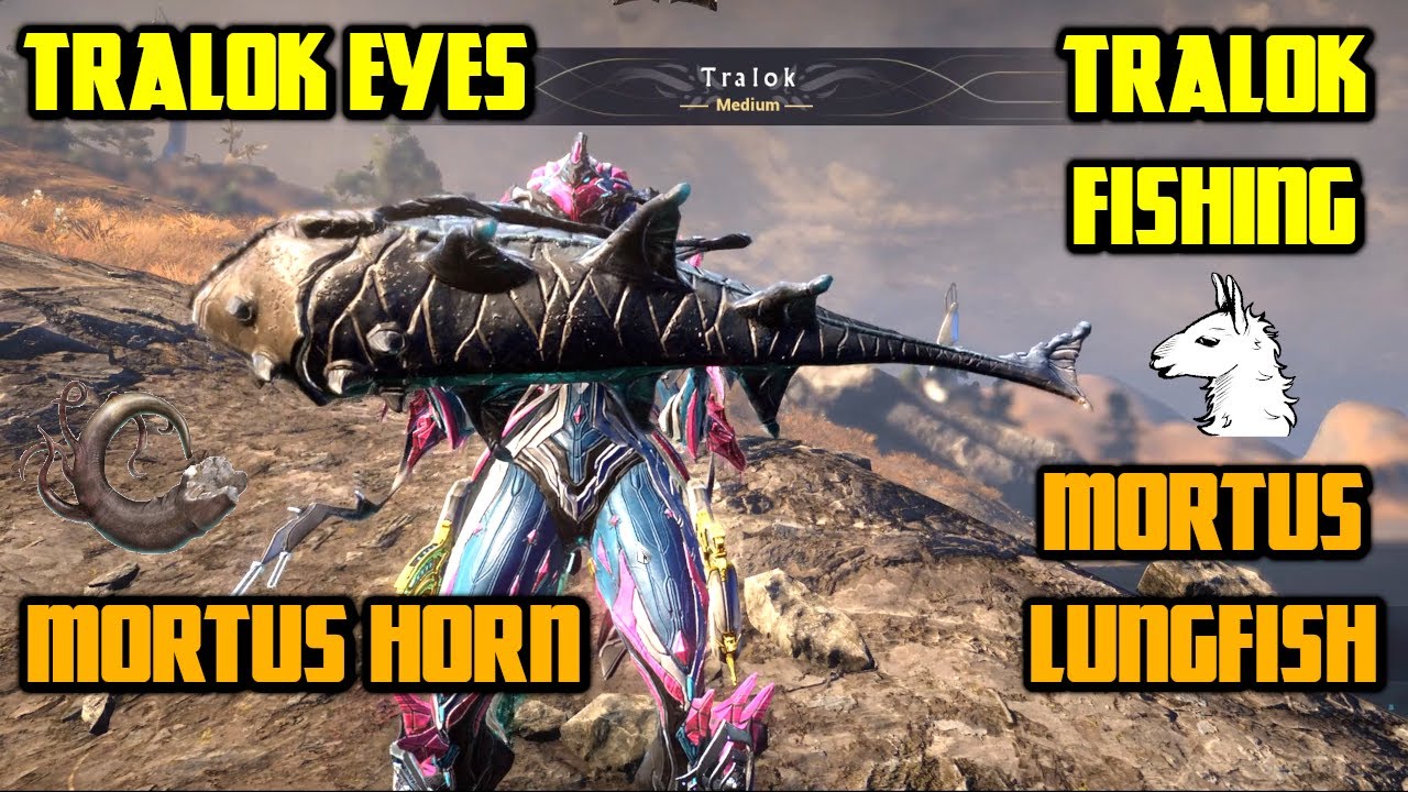Let's Play Warframe - Caliban Warframe - Part 3: Tralok Eyes and Mortus Horn (Mortus Lungfish)