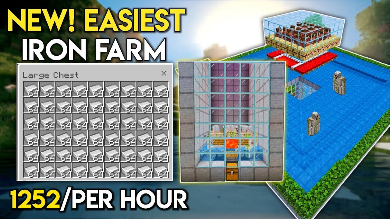 "How to make iron farm in Minecraft Pocket Edition 1.20| Minecraft iron ...