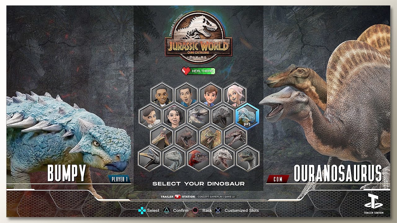 Ankylosaurus vs Ouranosaurus with Healthbars