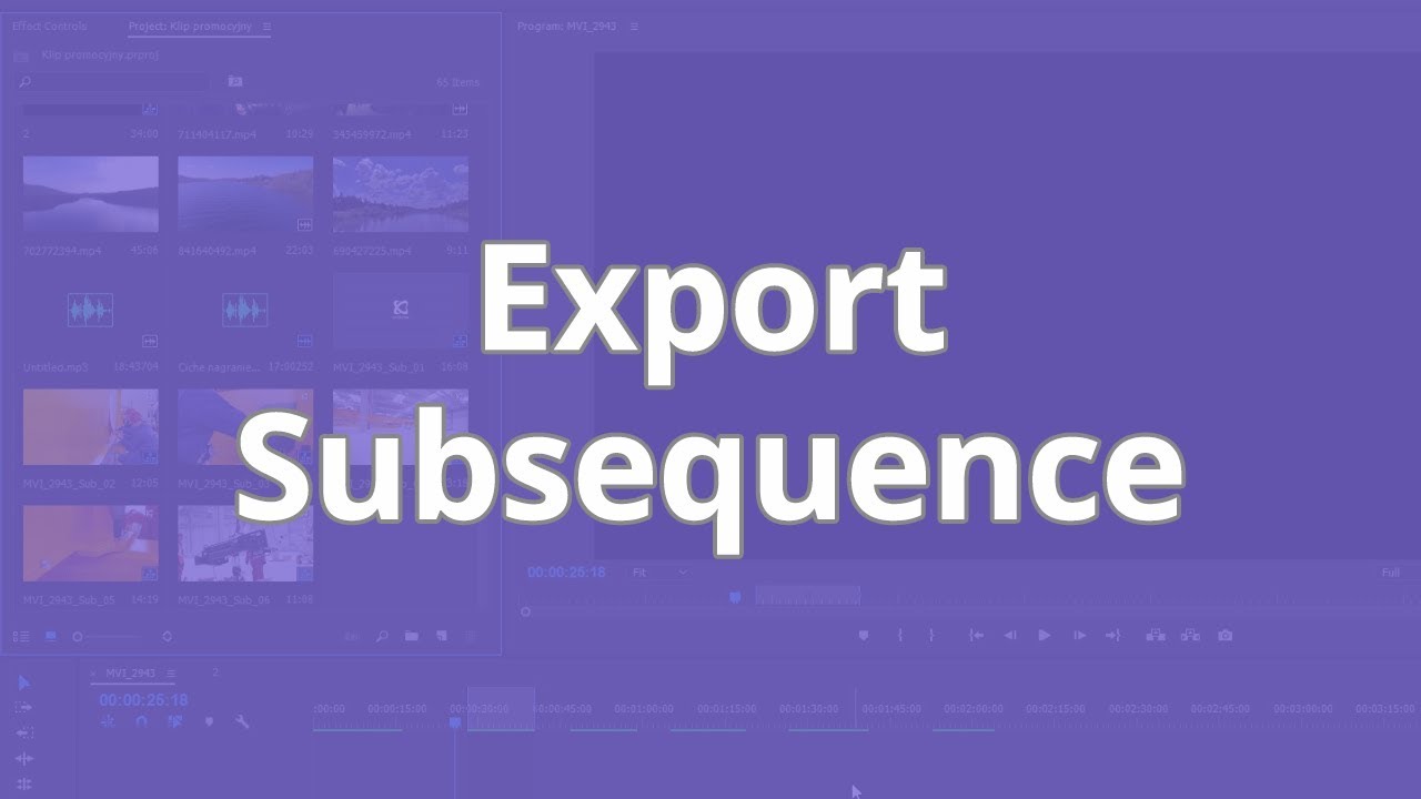 Kurs Adobe Premiere Pro CC Export Subsequence strefakursow.pl YouTube