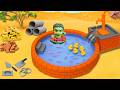 DIY Mini Round Fish Pond - Building a Cute Toy Pool with Watermelon Float
