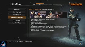The Division 1 3 Patch notes