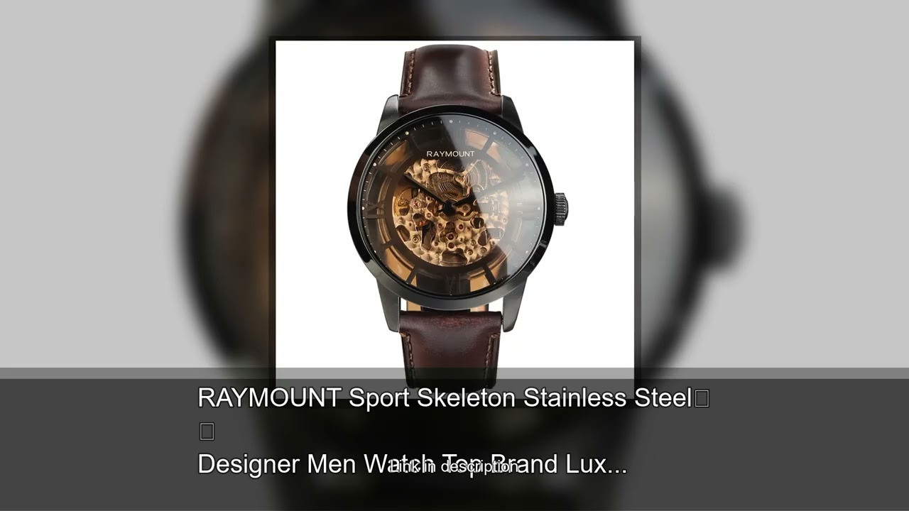 RAYMOUNT Sport Skeleton Stainless Steel Designer Men Watch Top Brand Luxury Automatic Casual Me