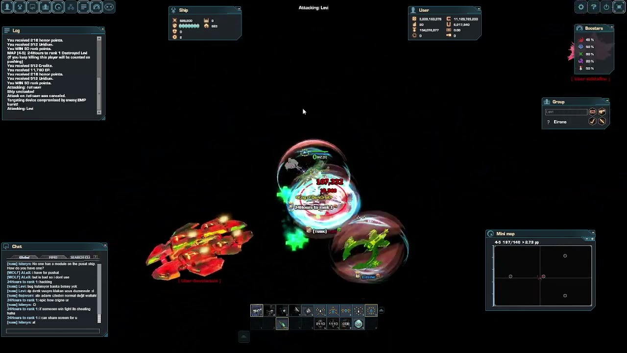 SpaceWars    Levi Cant Click  but can kill Lordakia