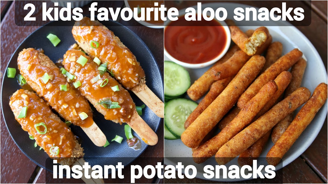 2 favorite kids potato snacks recipes | 2 instant aloo snacks for kids | kids snacks recipes | Hebbar | Hebbars Kitchen
