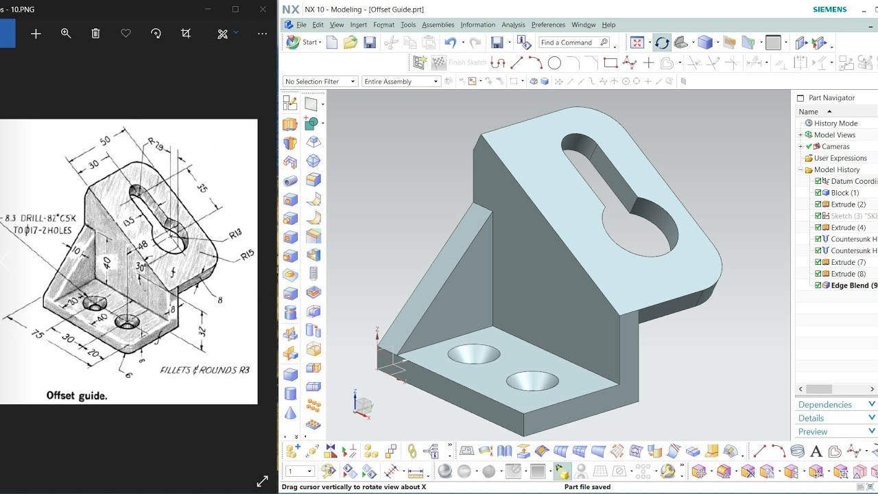 NX CAD | Part Design | Tutorial # | Offset Guide