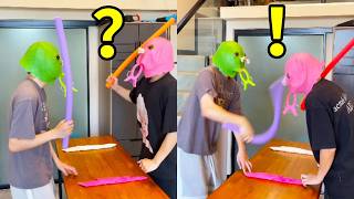 An Ultraexciting Blindfolded Teamwork Challenge Is Comingfunny   funny  guanbue