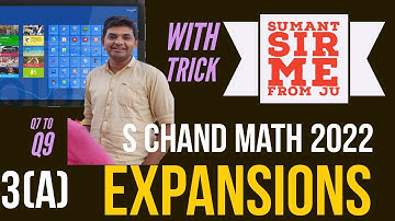 s chand icse mathematics class 9 chapter 3(A) | Q7 To Q9 | EXPANSIONS