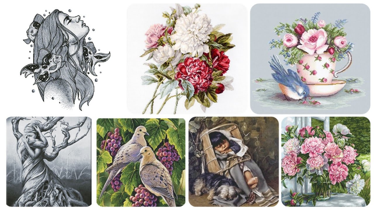 ВСПОМНИТЬ ВСЁ начатое на май 2023г. Вышивка многоцветок и наборов Лука-С