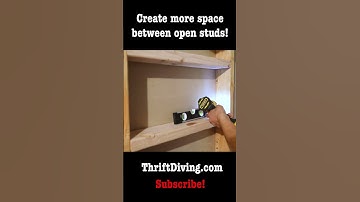 Use the space between studs (with no drywall) for shelving. #thriftdiving #diy #craft #home #garage
