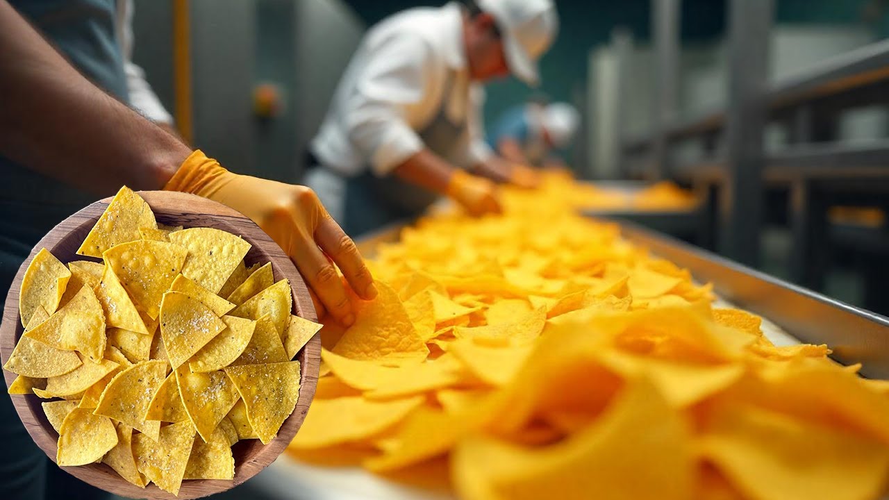 How Tortilla Chips Are Actually Cooked and Bagged in a Factory