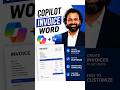 Build a Dynamic Smart Invoice Template in Word Using Microsoft Copilot #shorts