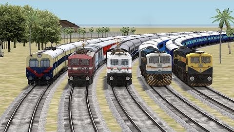 FIVE LINE BRANCHED RAILROAD CROSSING/ IN BUMPY FORKED TRACKS /BeamNG.Drive/ Train Simulator 2022