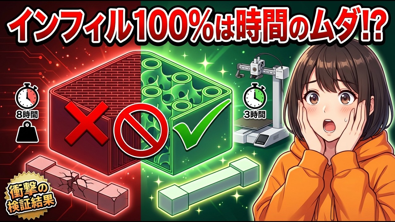3Dプリンター】インフィル増やすな、壁を増やせ！構造力学で解き明かす
