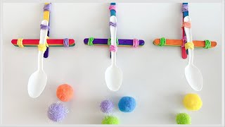 STEAM Activity, STEM Activity Pompom Launcher, Popsicle Stick Catapult